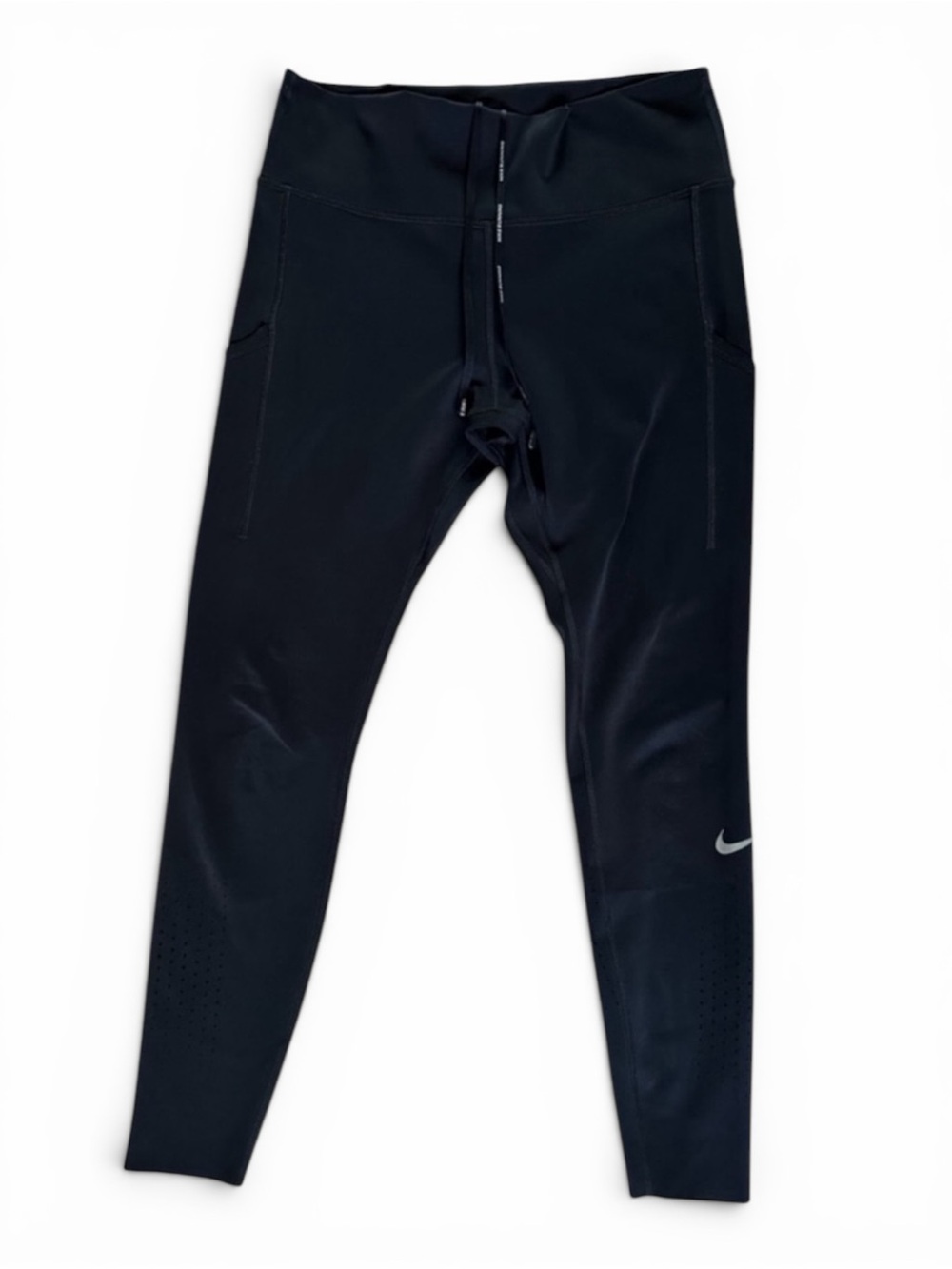 Nike Dri-FIT Women’s Running Leggings Large Black Drawstring Pocket Performance